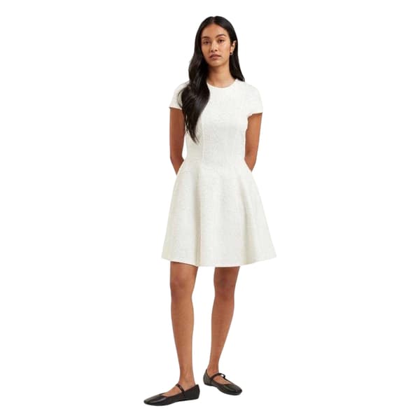 Ted Baker Dam Codaa Broderad Ponte Skaterklänning 12 Ivory 12 UK