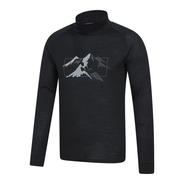 Mountain Warehouse Unisex Vuxen Quest Merino Ull Långärmad Black L