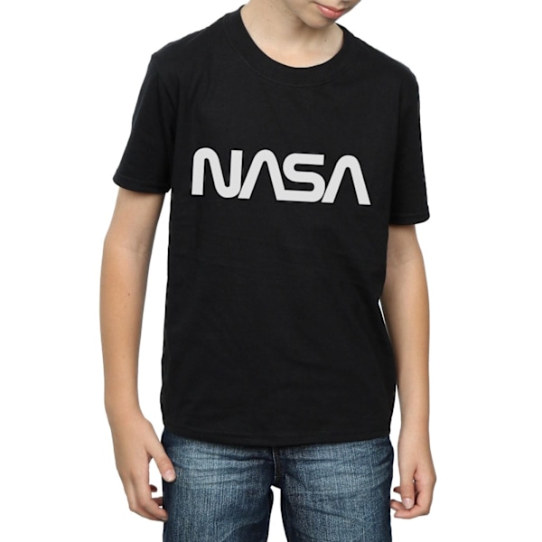 NASA Pojkar Modern Logotyp T-Shirt 7-8 År Svart Black 7-8 Years