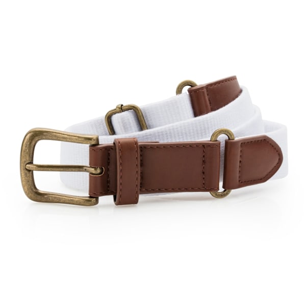 Asquith & Fox Herr Faux Läder Och Canvas Bälte En Storlek Vit White One Size