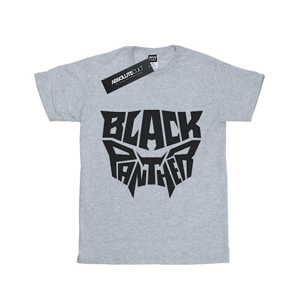 Marvel Girls Black Panther Worded Emblem Bomull T-shirt 5-6 år Sports Grey 5-6 Years