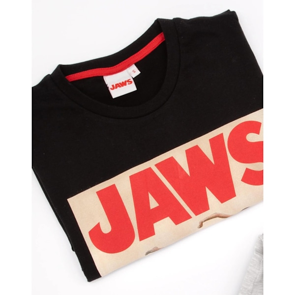 Jaws Herr Film Affisch Lång Pyjamas Set S Svart/Grå Black/Grey S