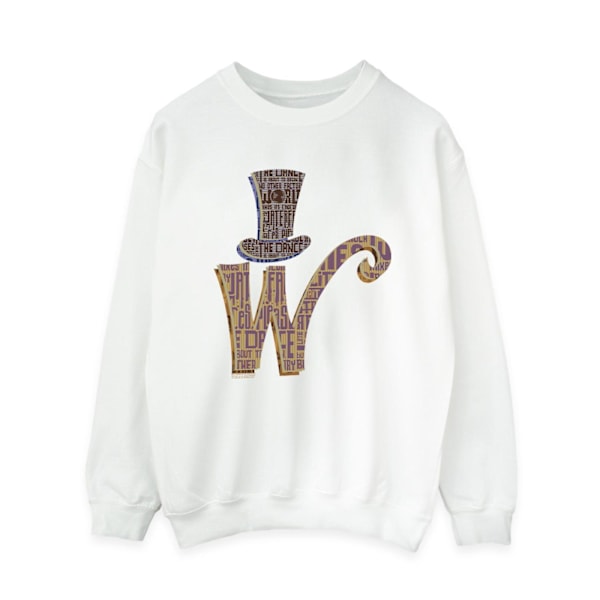 Willy Wonka Dam/Kvinnor W Logotyp Hatt Sweatshirt 4XL Vit White 4XL