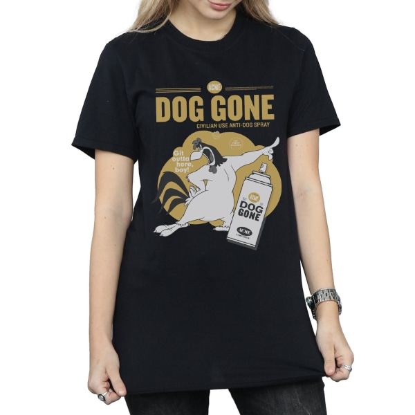 Looney Tunes Dam/Damer Hund Gone Foghorn Leghorn Bomull Pojkvän T-shirt Black S