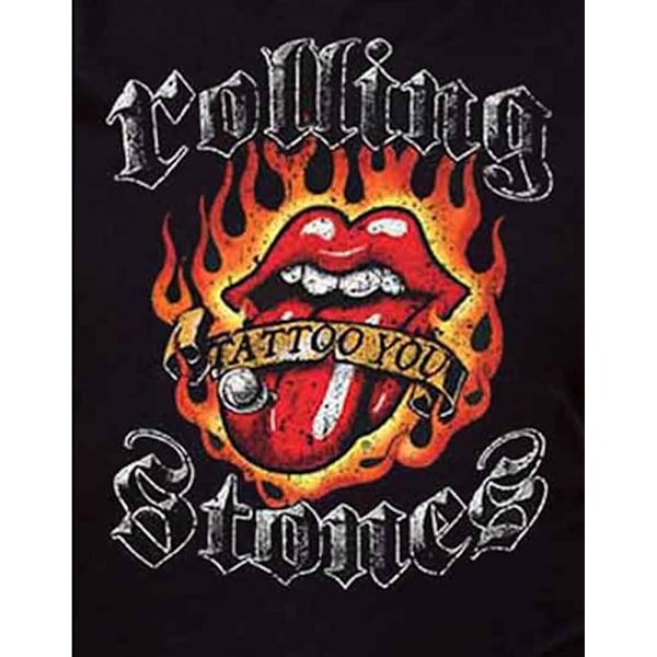 The Rolling Stones Dam/Kvinnor Flames Logo T-Shirt L Svart Black L