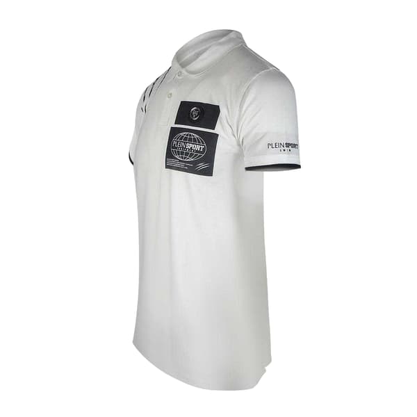 Plein Sport Scratch Pikétröja för män S Vit White S