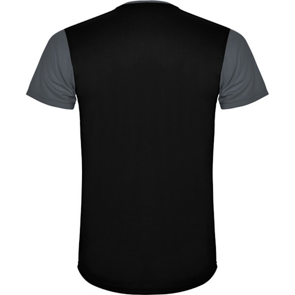 Roly Unisex Detroit Kortärmad Sport T-shirt S Ebony/ Ebony/Solid Black S