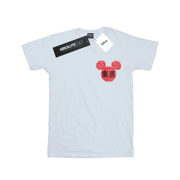 Disney Mickey Mouse-symbol för damer/damer i bomull Pojkvän T-Shi White M