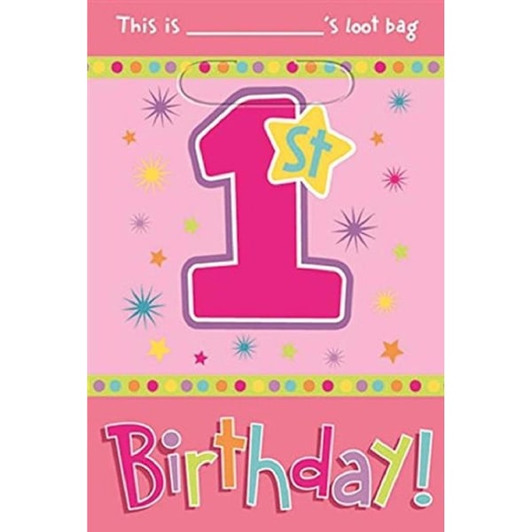 Amscan Hugs And Stitches Flickebarnsfestpåsar (8-pack) One Size P Pink/Yellow/Blue One Size