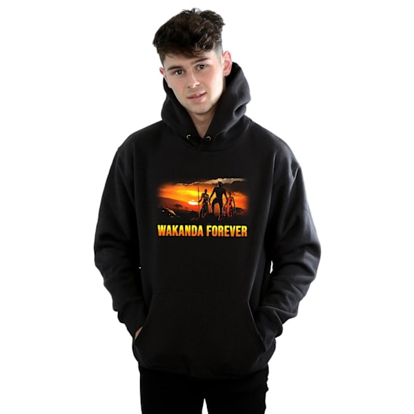Marvel Herr Svart Panther Wakanda Forever Hoodie 3XL Svart Black 3XL
