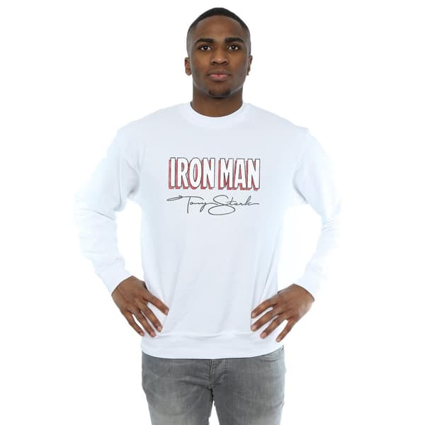 Marvel Herr Iron Man AKA Tony Stark Sweatshirt S Vit White S