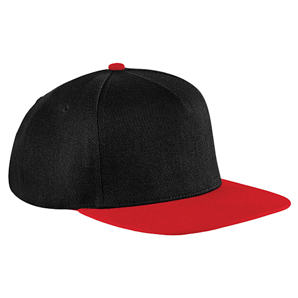 Beechfield Unisex Original Flat Peak Snapback Cap One Size Blac Black/Classic Red One Size