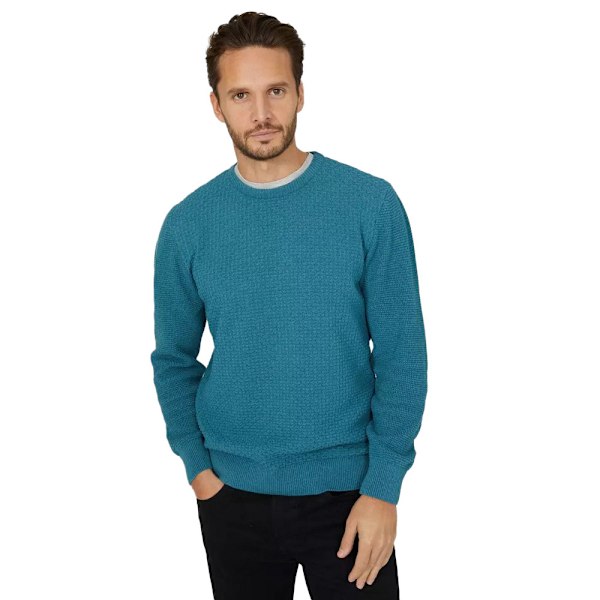 Mantaray Texturerad Crew Neck Jumper L Teal för män Teal L