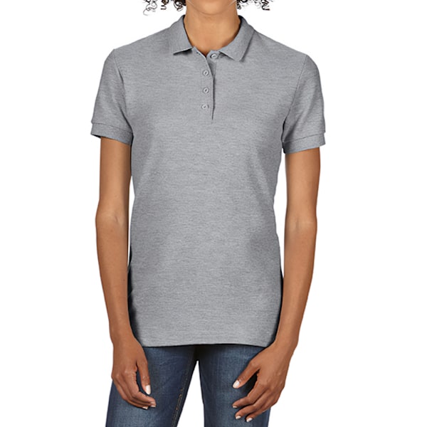 Gildan Dam/Dam Dubbel Piqué Mjuk Touch Poloshirt XL Spor Sports Grey XL