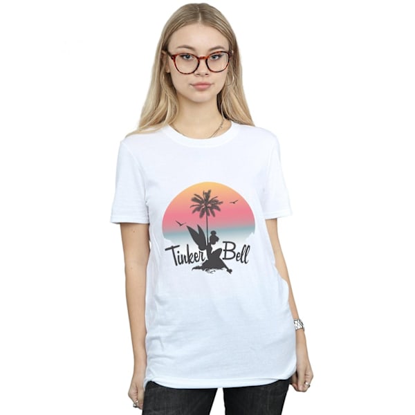 Disney Dam/Damer Tinker Bell Solnedgång Bomull Pojkvän T-Shir White L