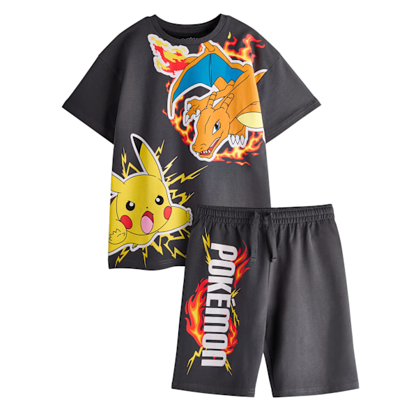 Pokemon Pojkar Pikachu & Charizard T-shirt & Shorts Set 7-8 År Black 7-8 Years