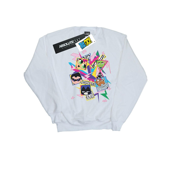 DC Comics Dam/Kvinnor Teen Titans Go 80-talsikoner Sweatshirt L W White L