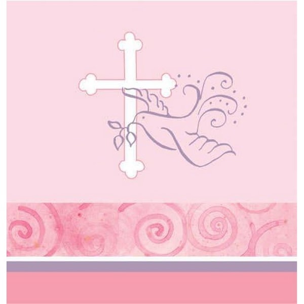 Creative Converting Faithful Plastic Dove Party Table Cover One Pink/White One Size