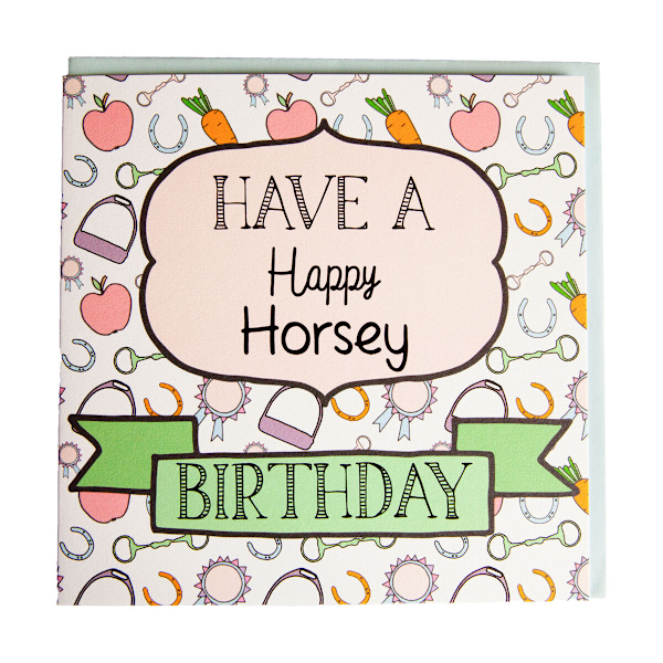 Gubblecote Happy Horsey Födelsedagskort En Storlek Flerfärgad Multicoloured One Size