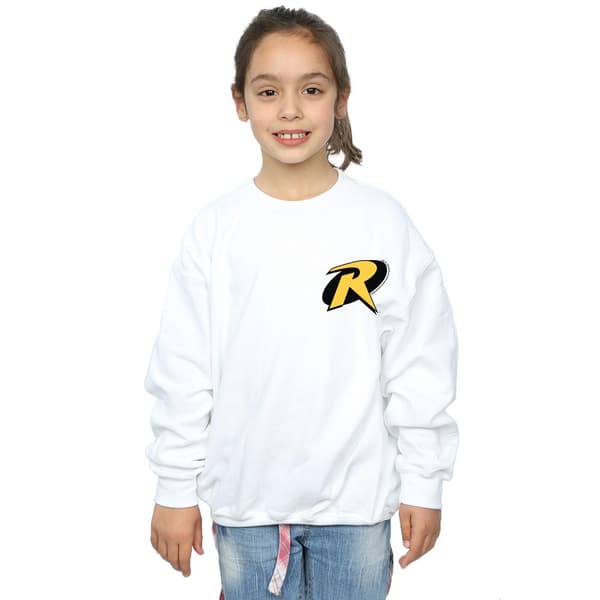DC Comics Flickor Batman Robin Logotyp Tröja 12-13 År Vit White 12-13 Years