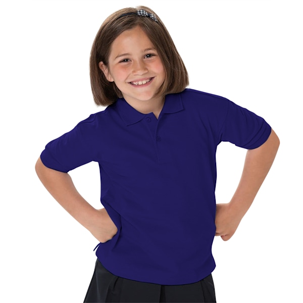 Jerzees Schoolgear Barn 65/35 Pique Polotröja 1-2 Lila Purple 1-2