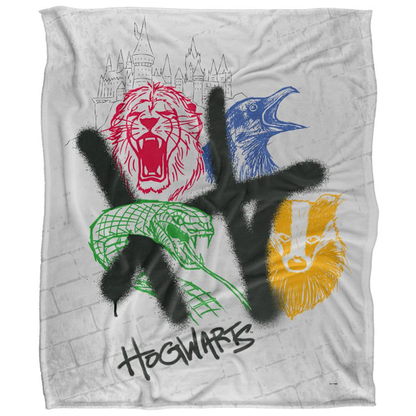 Harry Potter Hogwarts Graffiti Filt En Storlek Flerfärgad Multicoloured One Size