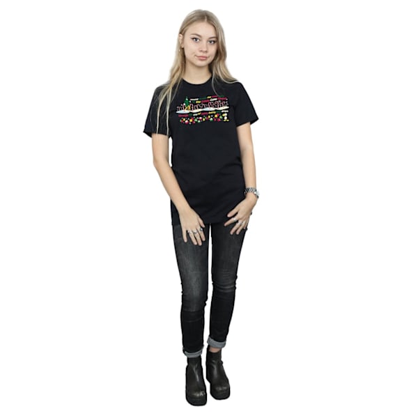 Elf Dam/Damer Candy Cane Forest Bomull Boyfriend T-Shirt 3X Black 3XL