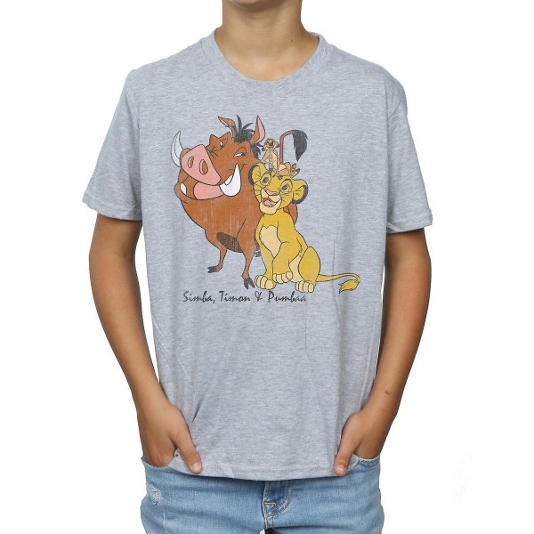 The Lion King Boys Klassisk Simba Timon & Pumba T-shirt 12-13 Ye Sports Grey 12-13 Years