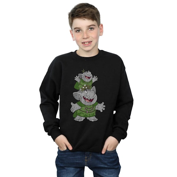 Disney Boys Frozen Handstacking Trolls Sweatshirt 5-6 år Svart Black 5-6 Years