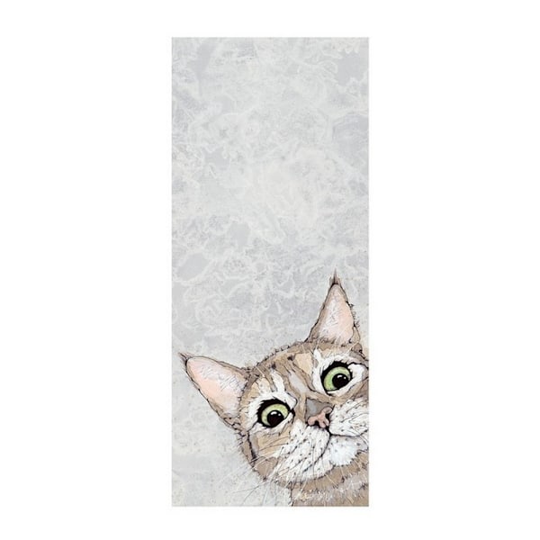 Bev Davies Cheeky Cat Print 30cm x 60cm Grå/Brun/Vit Grey/Brown/White 30cm x 60cm