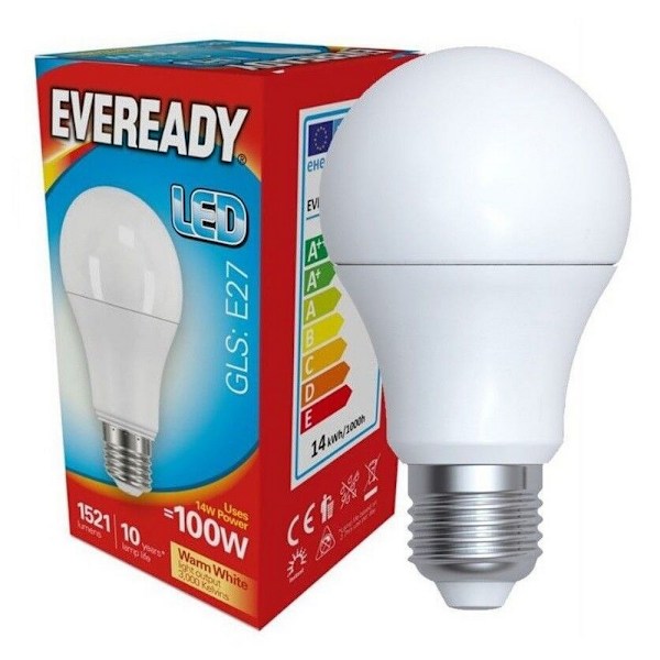 Eveready LED GLS E27 Glödlampa 14w Varm Vit Warm White 14w