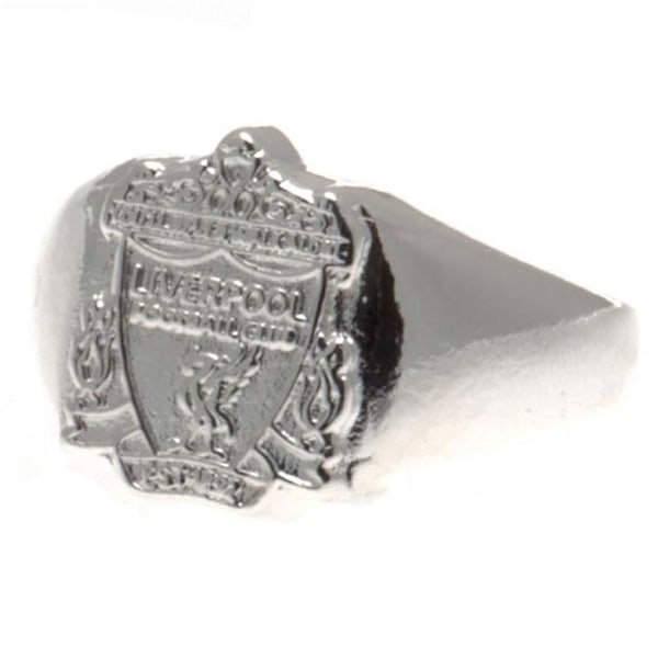 Liverpool FC Silver Plated Small Crest Ring One Size Silver Silver One Size