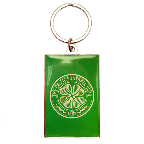 Celtic FC Deluxe Crest Nyckelring 6cm x 4cm Grön/Silver Green/Silver 6cm x 4cm