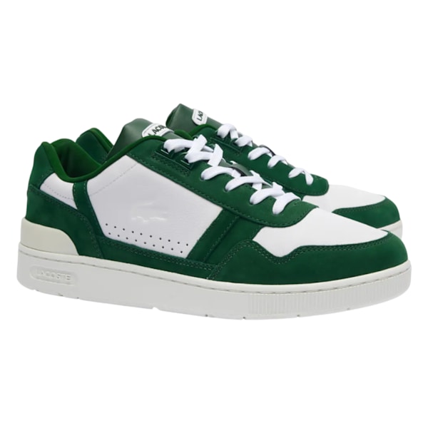 Lacoste T-Clip Lädersneakers för Herrar 7.5 UK Vit/Grön White/Green 7.5 UK