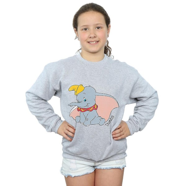 Dumbo Girls Classic Sweatshirt 5-6 år Sports Grey Sports Grey 5-6 Years