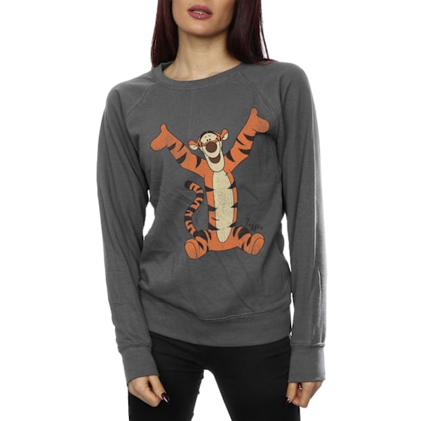 Winnie the Pooh Dam/Damer Klassisk Tigger Sweatshirt L Ljus Light Graphite L
