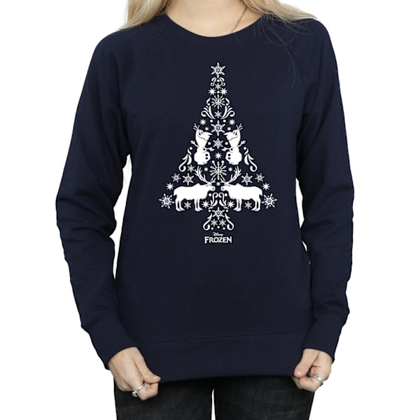 Disney Dam/Kvinnor Frozen Julgran Sweatshirt M Royal B Royal Blue M