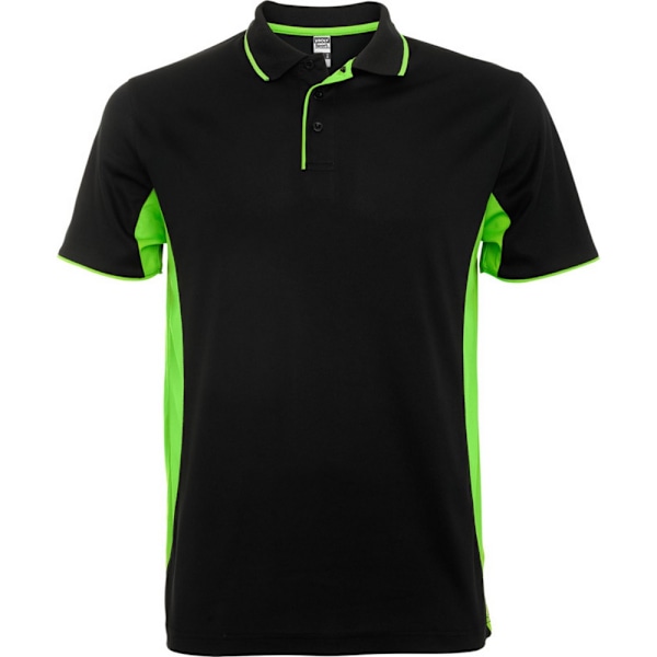 Roly Unisex Montmelo Kortärmad Sports Polotröja XXL Solid Black/Lime XXL