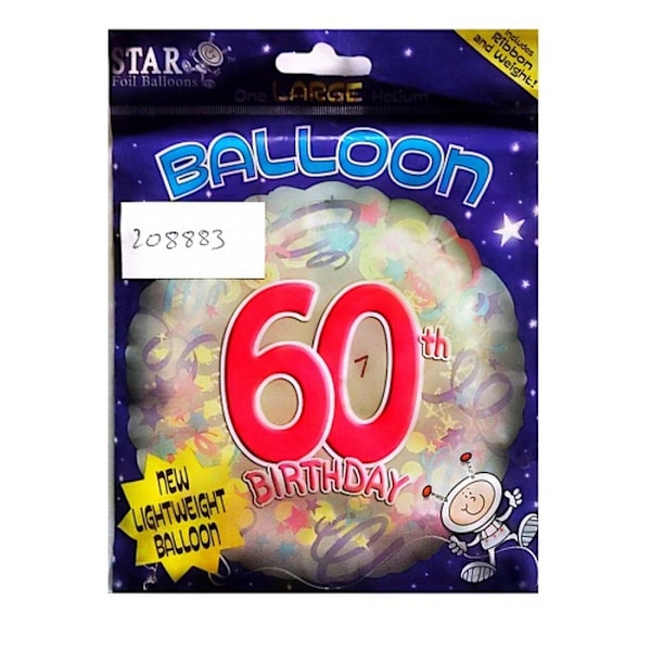 Stjärna 60-årsdag Folieballong En Storlek Flerfärgad Multicoloured One Size