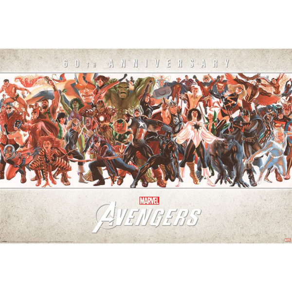 Avengers Characters 60:e affisch One Size Flerfärgad Multicoloured One Size