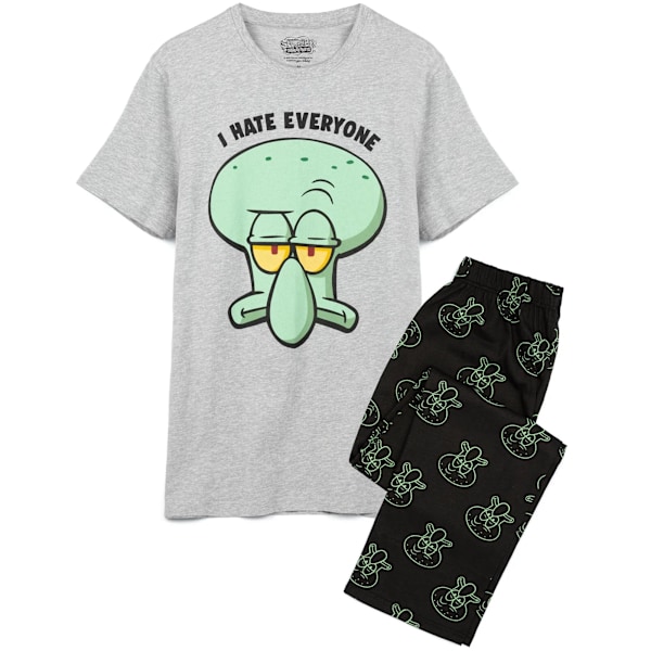 SpongeBob SquarePants Squidward Pyjamas för Herr - Lång modell - Grå/Svart - M Grey/Black M