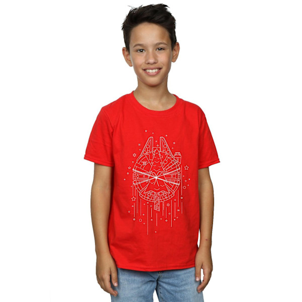 Star Wars Boys Millennium Falcon Julgran Leverans T-Shirt Red 12-13 Years