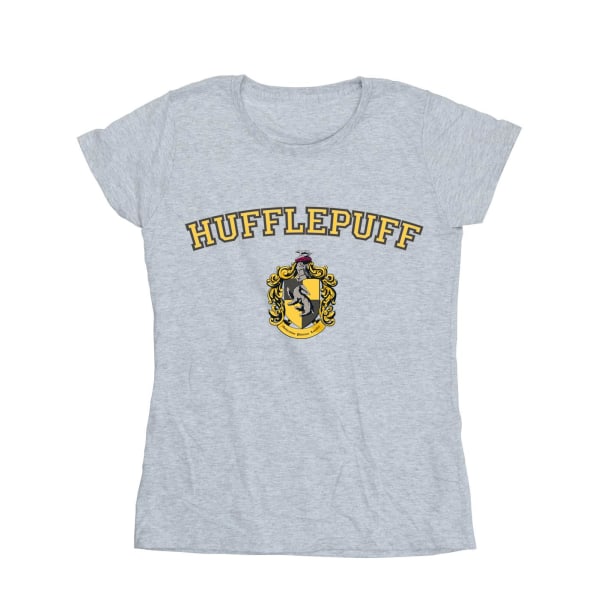 Harry Potter dam/kvinna Hufflepuff Crest bomull T-shirt L Sp Sports Grey L
