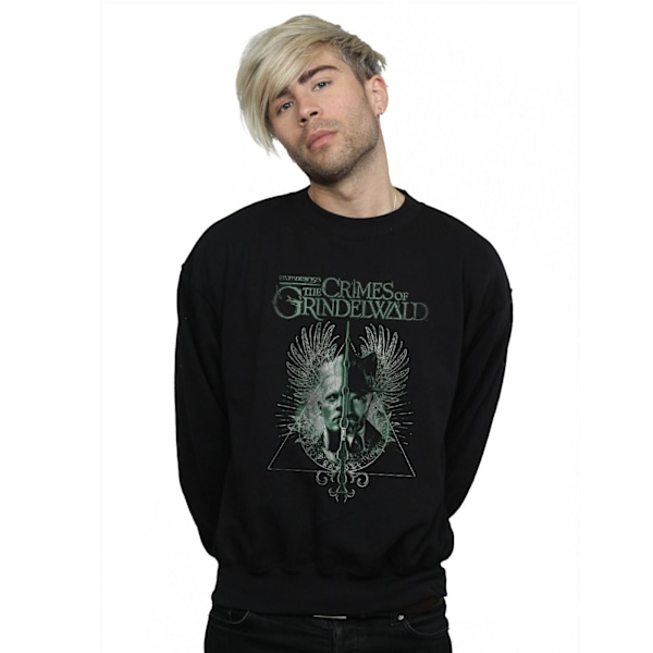 Fantastiska vidunder Mäns The Crimes Of Grindelwald Wand Split Sweatshirt Black M