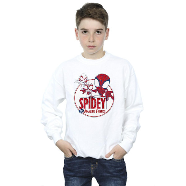 Marvel Boys Spidey And His Amazing Friends Circle Sweatshirt 12 White 12-13 Years