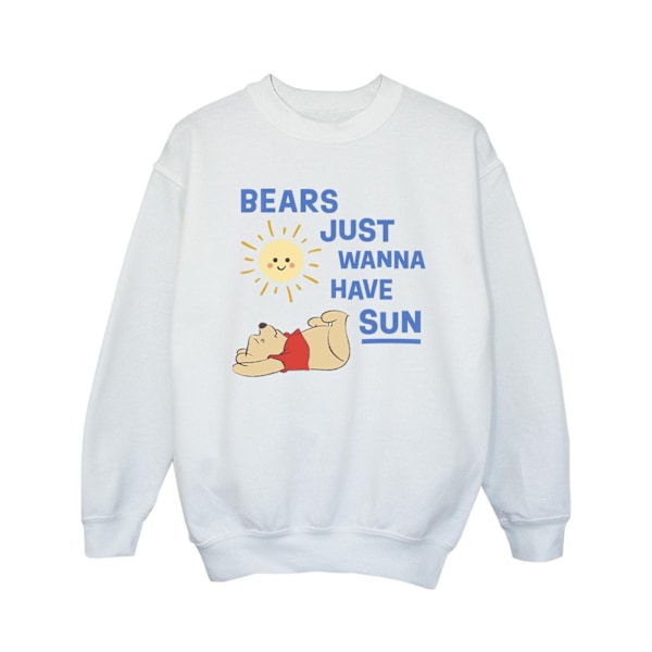 Disney Girls Winnie The Pooh Bears Just Wanna Have Sun Sweatshirt White 9-11 Years