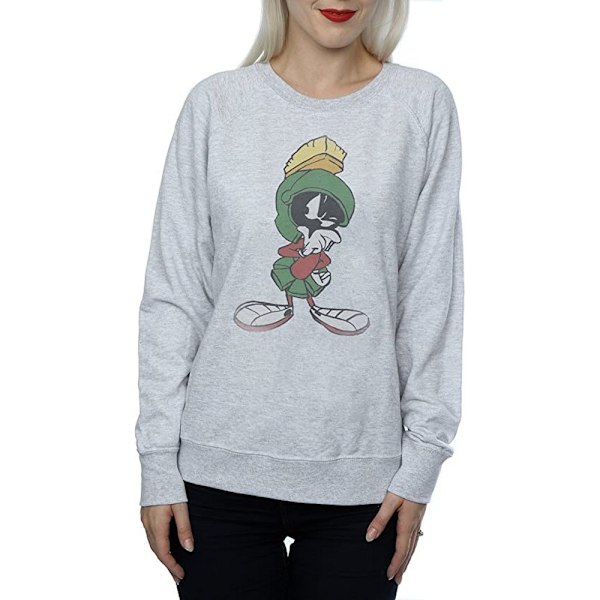 Looney Tunes Dam/Damer Marvin The Martian Pose Heather Swea Grey XXL