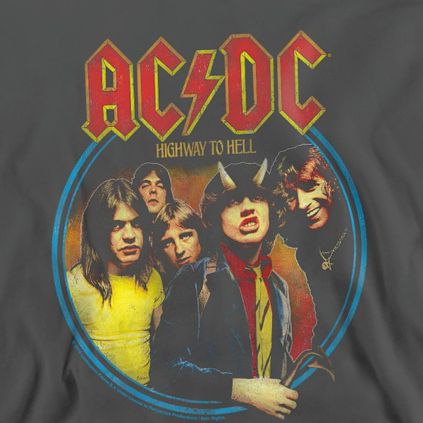 AC/DC Unisex Vuxen Highway To Hell Sweatshirt XL Kolgrå Charcoal XL