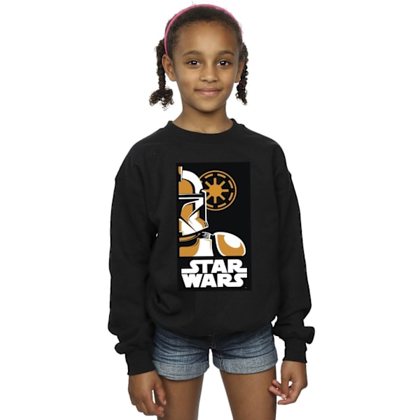 Star Wars Girls Stormtrooper Art Poster Sweatshirt 5-6 år Bl Black 5-6 Years