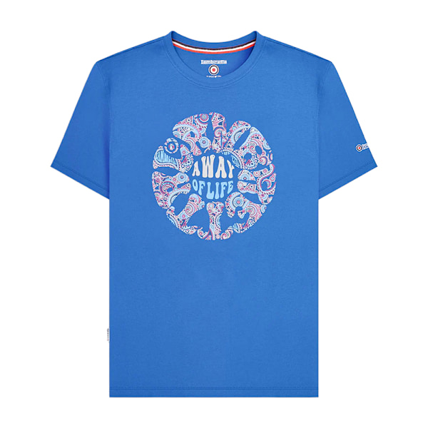 Lambretta Herr SS24 Paisley Roundel T-Shirt L Mörkblå Dark Blue L